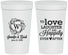 Personalized Wedding 32 oz Stadium Cups - Love Laughter Happily | 461