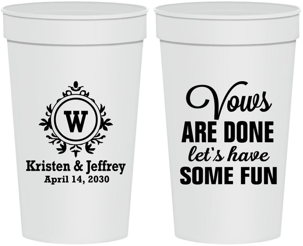 Personalized Wedding 32 oz Stadium Cups - Monogrammed | 462