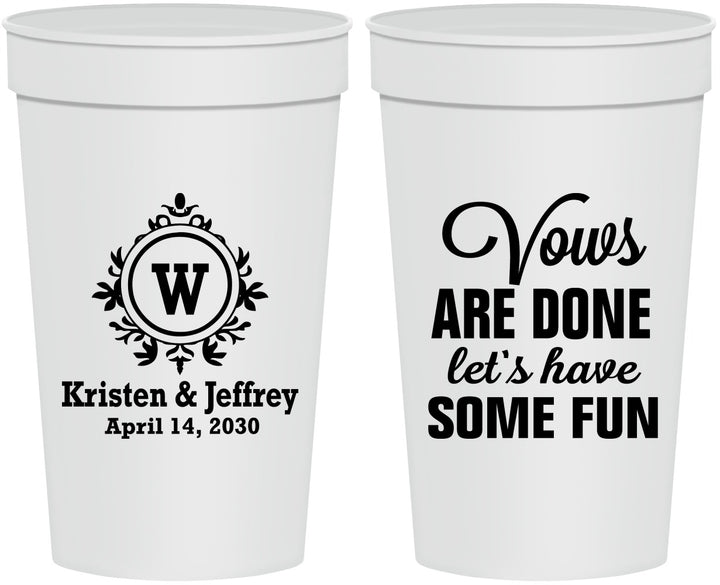 Personalized Wedding 32 oz Stadium Cups - Monogrammed | 462
