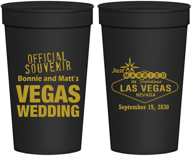 Personalized Wedding 32 oz Stadium Cups - Las Vegas | 466