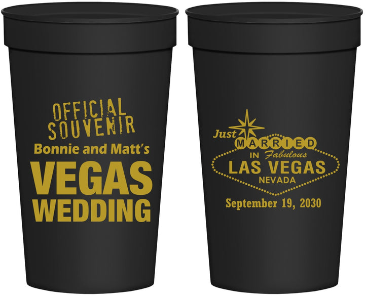 Personalized Wedding 32 oz Stadium Cups - Las Vegas | 466