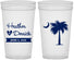 Personalized Wedding 32 oz Stadium Cups - Palmetto Tree | 477