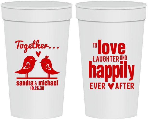 Personalized Wedding 32 oz Stadium Cups - Happily Ever After | 480