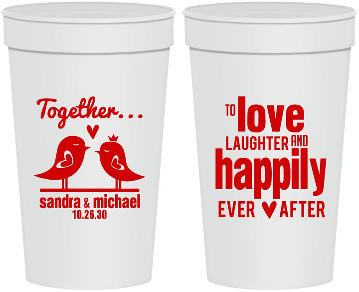 Personalized Wedding 32 oz Stadium Cups - Happily Ever After | 480