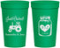 Personalized Wedding 32 oz Stadium Cups - Just Hitched Mason Jar | 483