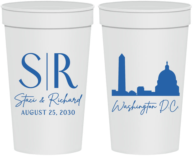 Personalized Wedding 32 oz Stadium Cups - Washington Dc | 500