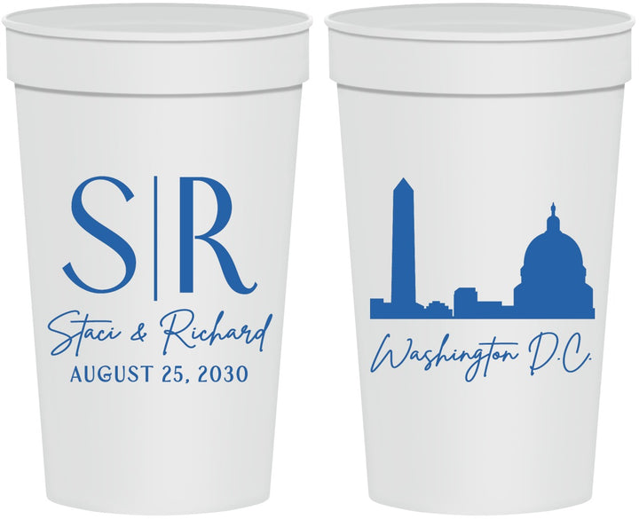 Personalized Wedding 32 oz Stadium Cups - Washington Dc | 500