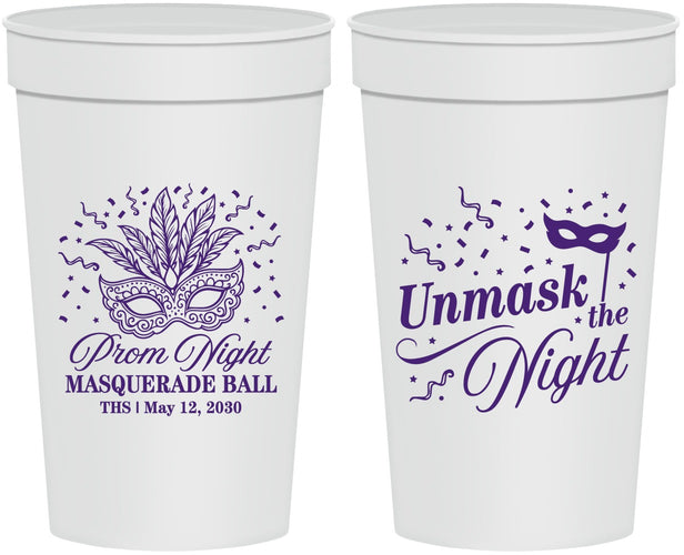 Personalized Prom 32 oz Stadium Cups - Masquerade Ball | 50011