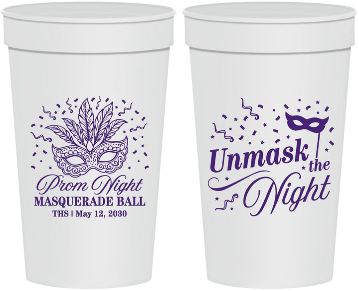 Personalized Prom 32 oz Stadium Cups - Masquerade Ball | 50011