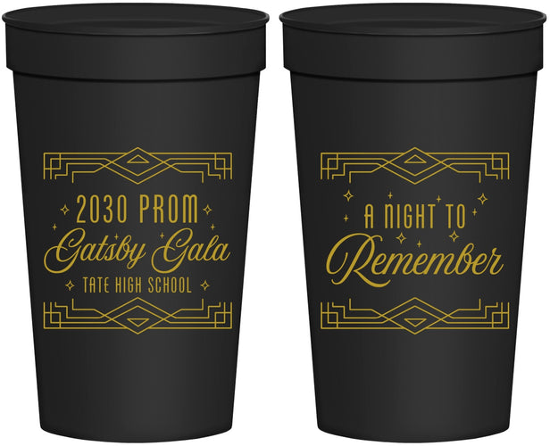 Personalized Prom 32 oz Stadium Cups - Gatsby Gala | 50012