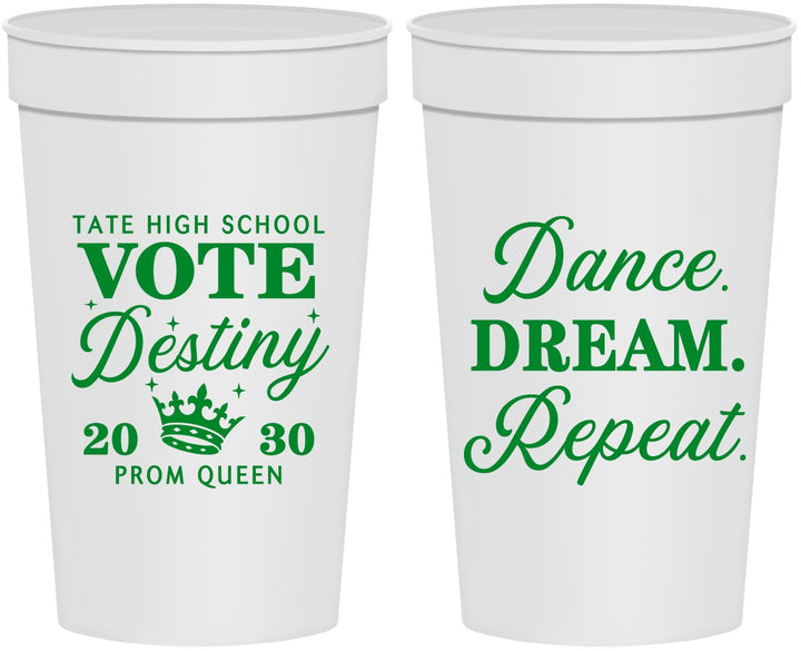 Personalized Prom 32 oz Stadium Cups - Queen Vote | 50016