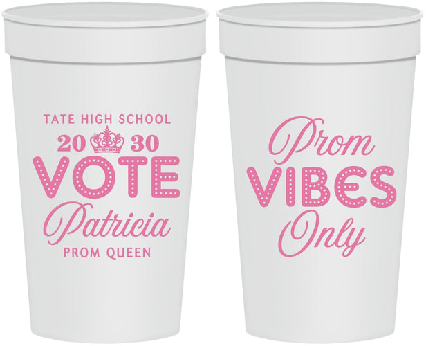 Personalized Prom 32 oz Stadium Cups - Queen Vote | 50017