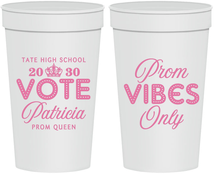 Personalized Prom 32 oz Stadium Cups - Queen Vote | 50017