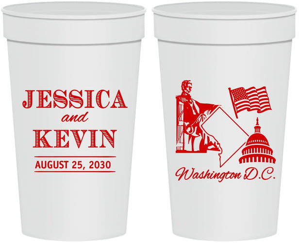 Personalized Wedding 32 oz Stadium Cups - Washington Dc | 501