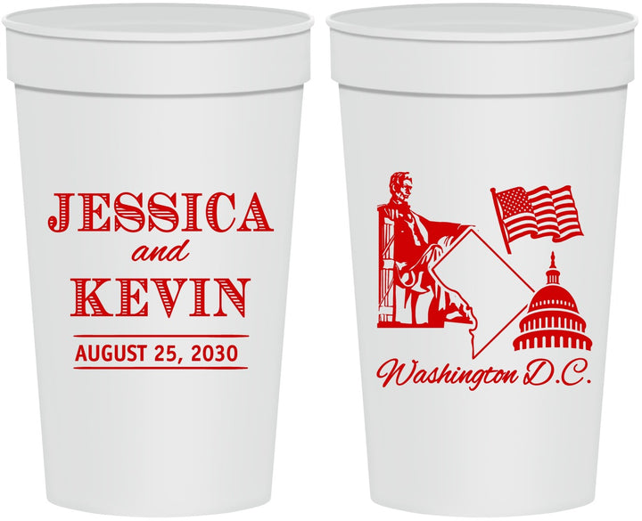 Personalized Wedding 32 oz Stadium Cups - Washington Dc | 501