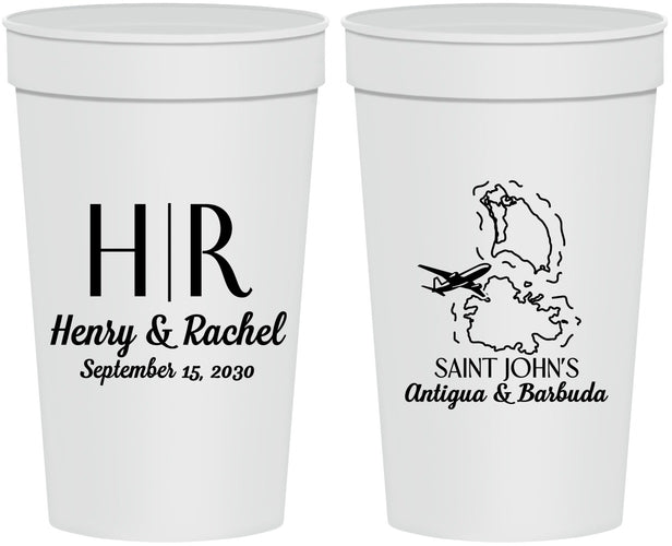 Personalized Wedding 32 oz Stadium Cups - Antigua And Barbuda | 502