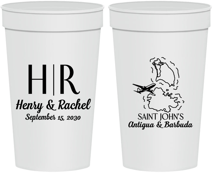 Personalized Wedding 32 oz Stadium Cups - Antigua And Barbuda | 502