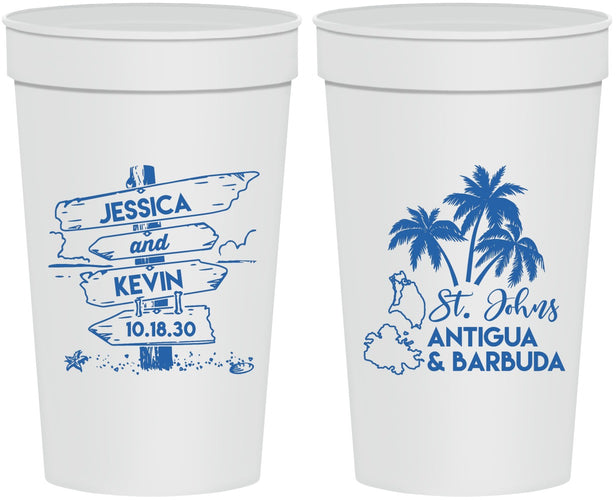 Personalized Wedding 32 oz Stadium Cups - Antigua And Barbuda | 503