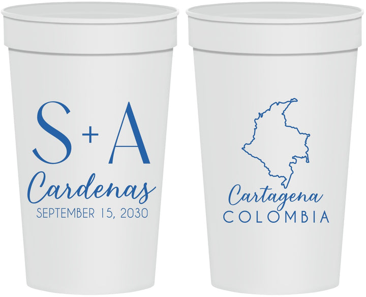 Personalized Wedding 32 oz Stadium Cups - Colombia | 516