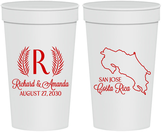 Personalized Wedding 32 oz Stadium Cups - Costa Rica | 518