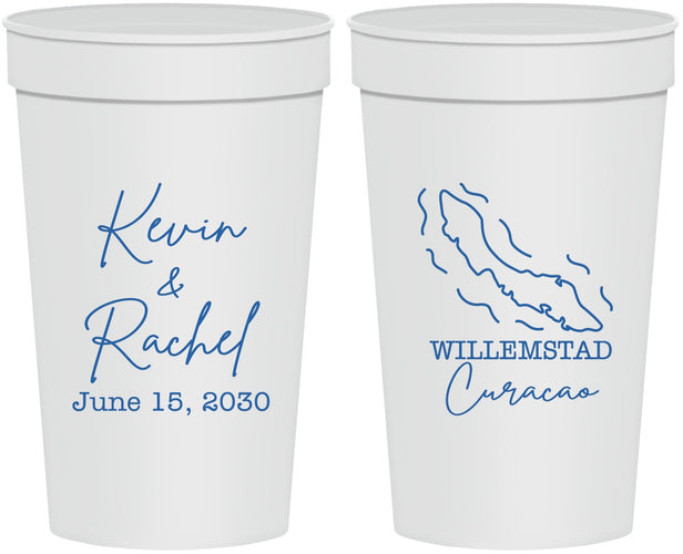 Personalized Wedding 32 oz Stadium Cups - Curacao | 520