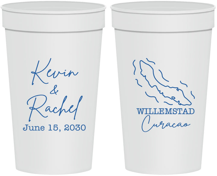 Personalized Wedding 32 oz Stadium Cups - Curacao | 520