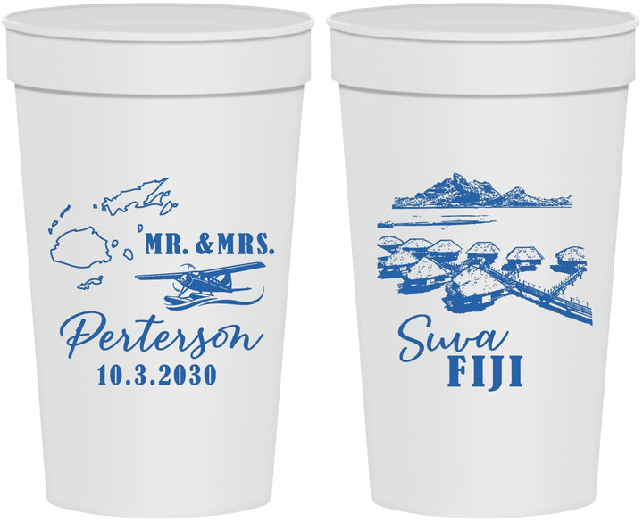 Personalized Wedding 32 oz Stadium Cups - Fiji | 525