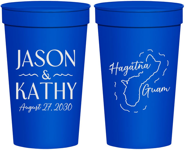 Personalized Wedding 32 oz Stadium Cups - Guam | 526
