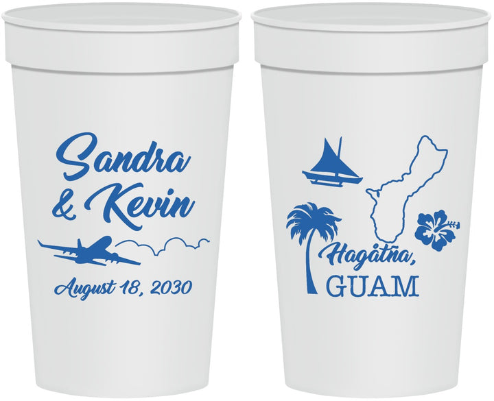 Personalized Wedding 32 oz Stadium Cups - Guam | 527