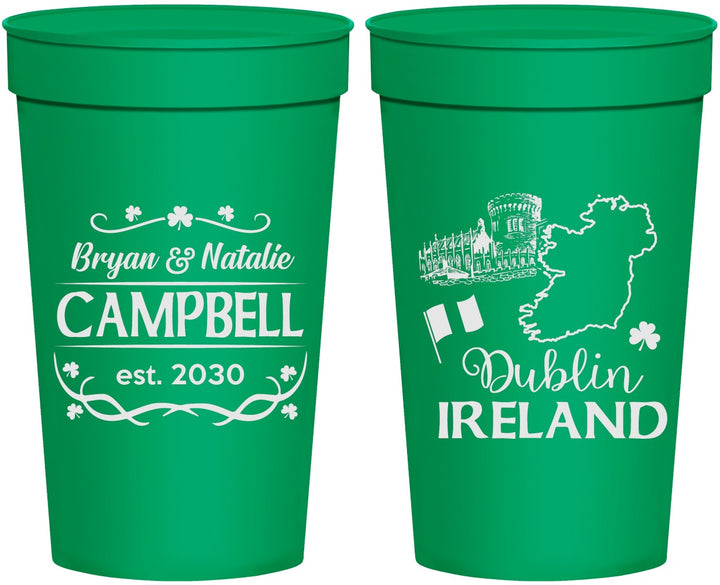 Personalized Wedding 32 oz Stadium Cups - Ireland | 529