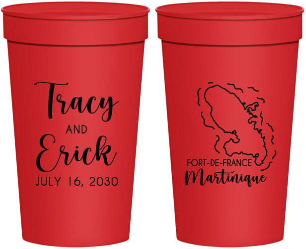 Personalized Wedding 32 oz Stadium Cups - Martinique | 532