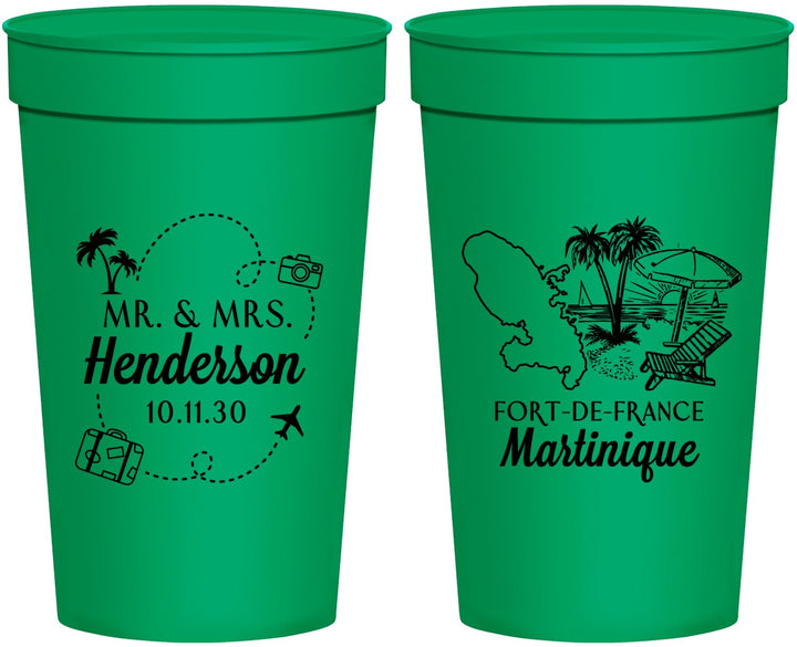 Personalized Wedding 32 oz Stadium Cups - Martinique | 533