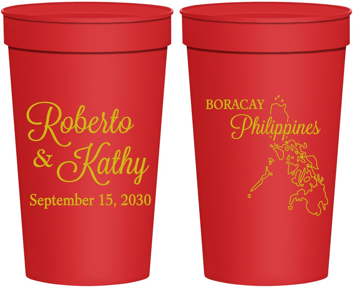 Personalized Wedding 32 oz Stadium Cups - Philippines | 536