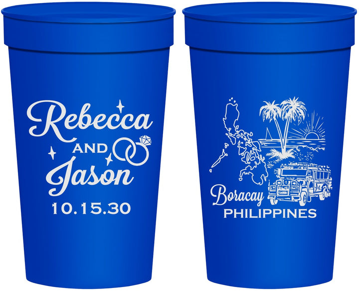 Personalized Wedding 32 oz Stadium Cups - Philippines | 537