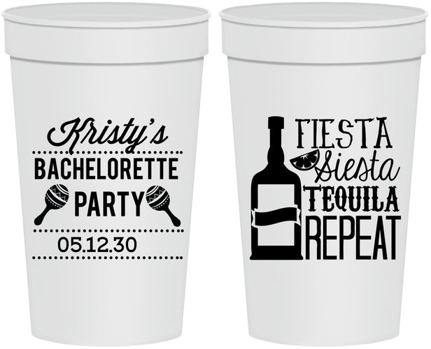 Personalized Bachelorette 32 oz Stadium Cups - Fiesta Siesta Tequila Repeat | 60002