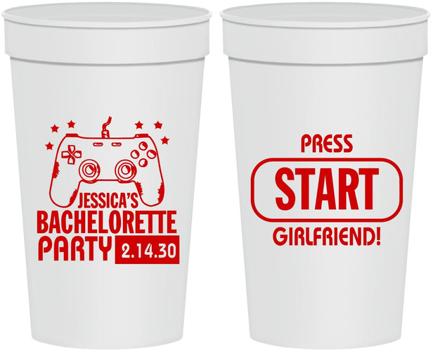 Personalized Bachelorette 32 oz Stadium Cups - Video Games | 60009