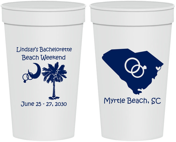 Personalized Bachelorette 32 oz Stadium Cups - South Carolina | 60012