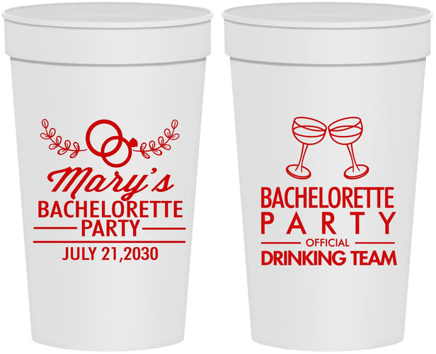 Personalized Bachelorette 32 oz Stadium Cups - Official Drink Team | 60017