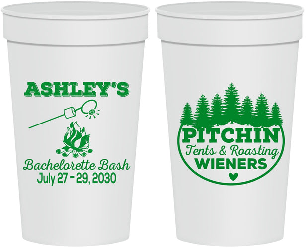 Personalized Bachelorette 32 oz Stadium Cups - Camping | 60018