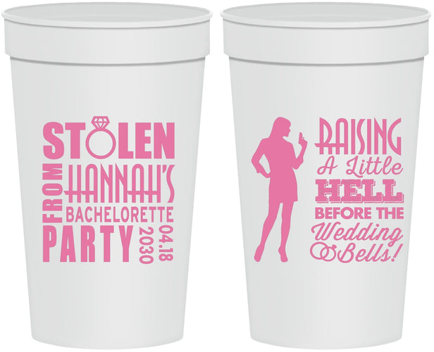 Personalized Bachelorette 32 oz Stadium Cups - Raising A Little Hell | 60020