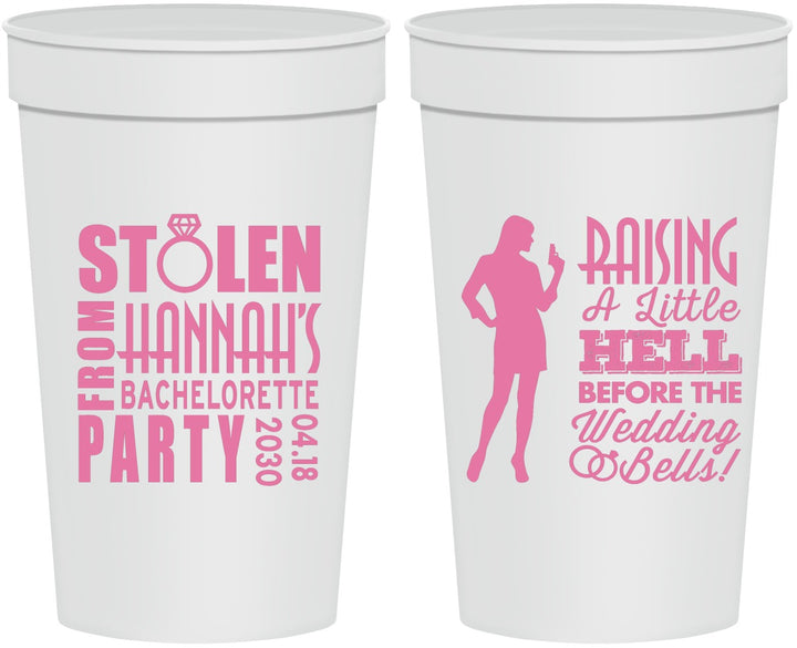 Personalized Bachelorette 32 oz Stadium Cups - Raising A Little Hell | 60020