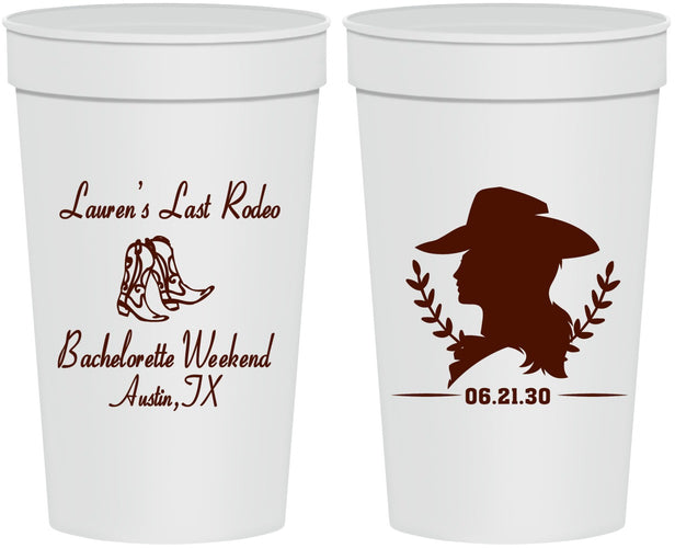 Personalized Bachelorette 32 oz Stadium Cups - Last Rodeo | 60022