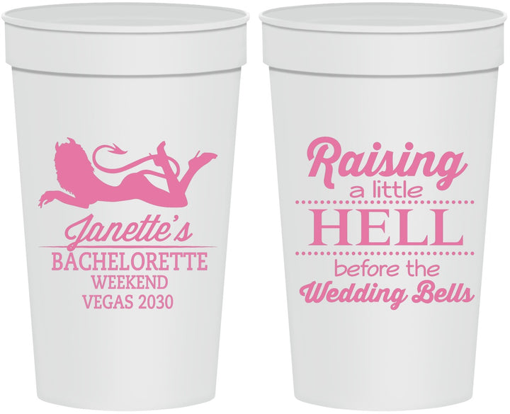 Personalized Bachelorette 32 oz Stadium Cups - Raising A Little Hell | 60030