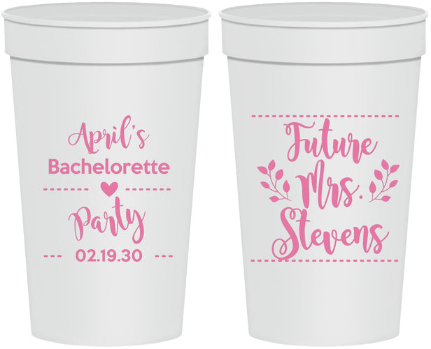 Personalized Bachelorette 32 oz Stadium Cups - Future Mrs | 60037