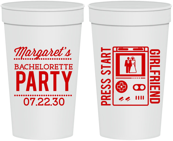 Personalized Bachelorette 32 oz Stadium Cups - Video Games | 60039