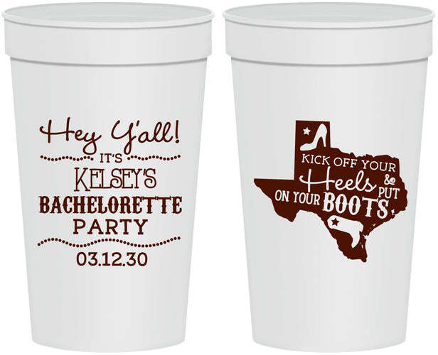 Personalized Bachelorette 32 oz Stadium Cups - Texas Cowgirl | 60041