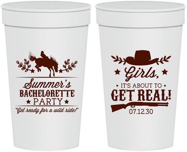 Personalized Bachelorette 32 oz Stadium Cups - Its About To Get Real | 60043