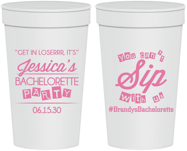Personalized Bachelorette 32 oz Stadium Cups - Cant Sip With Us | 60050