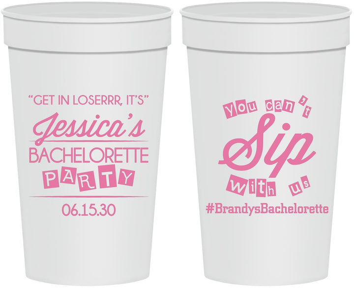 Personalized Bachelorette 32 oz Stadium Cups - Cant Sip With Us | 60050
