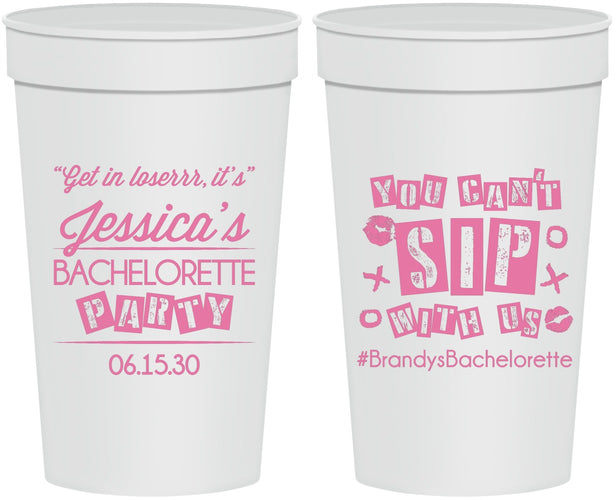 Personalized Bachelorette 32 oz Stadium Cups - Cant Sip With Us | 60051